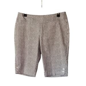 Alia Gray Bermuda Shorts Tailored Cotton Blend Women's 16P